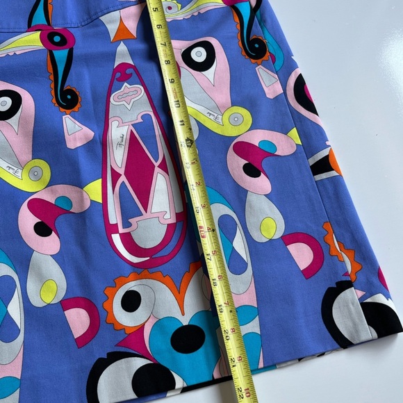 Emilio Pucci Blue and Pink Abstract A-Line Skirt - Picture 8 of 16